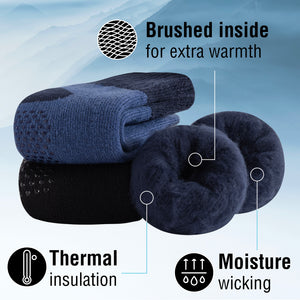 Mens 3 Pack Brushed Lounge Socks Tonal Black