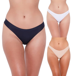 Womens 5PK No VPL Black Bikini Briefs