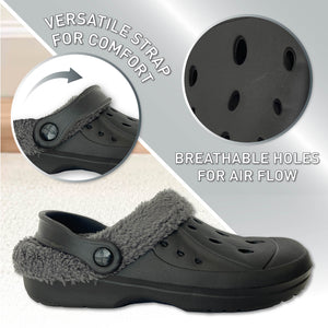 Mens Fleece Lined Clogs navy