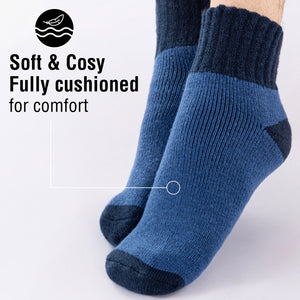 Mens 3 Pack Brushed Lounge Socks Tonal Black