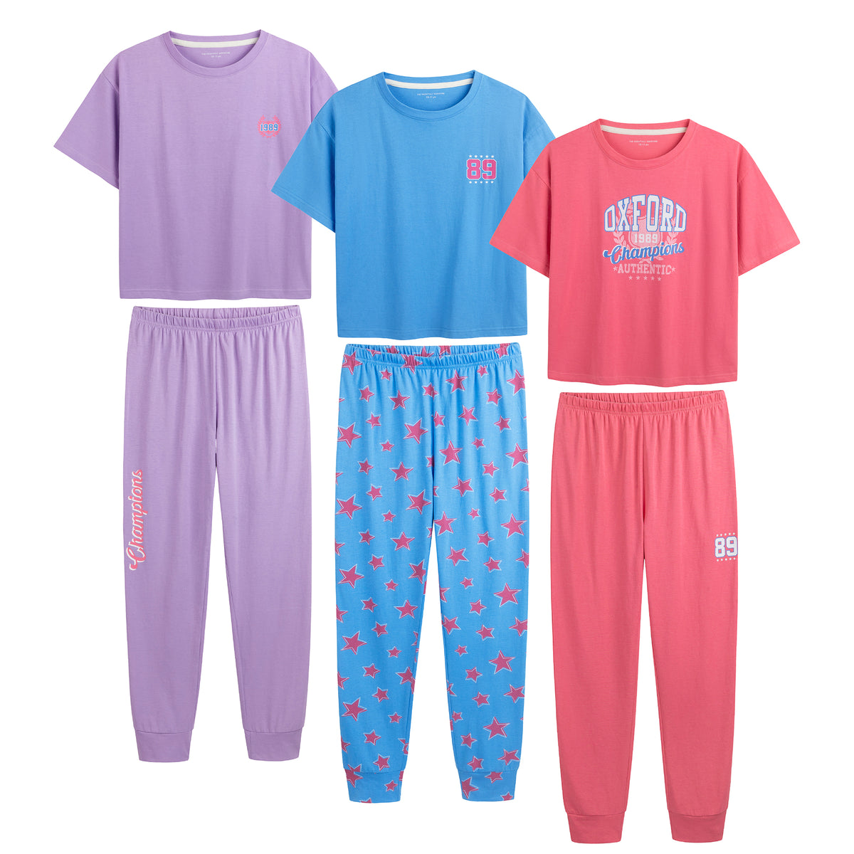 Girls 3PK College SS Long Pyjamas