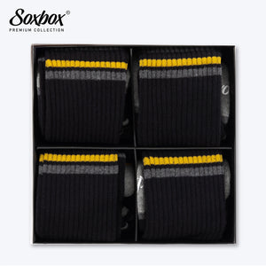 Mens 4PK Soxbox Black Work Socks