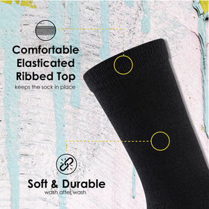 Kids 12 Pack Soft Black Ankle Socks