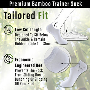 Womens 12pk Bamboo assorted Trainer Socks