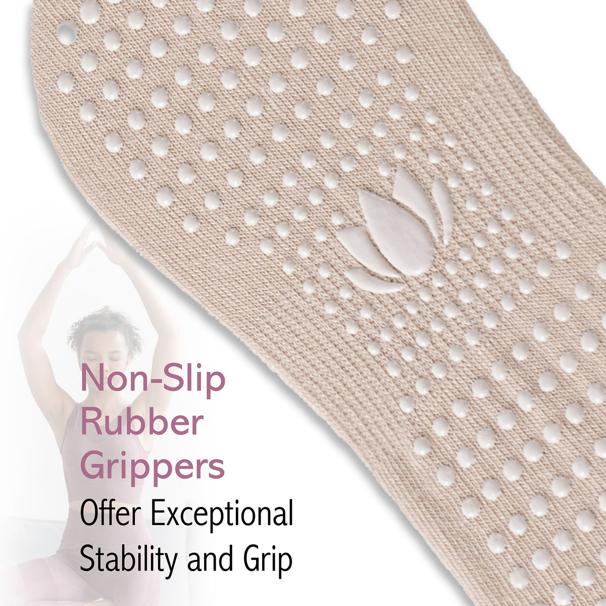 Womens 4pk Yoga & Pilates Neutral Trainer Socks