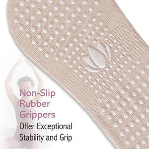 Womens 4pk Yoga & Pilates Neutral Trainer Socks