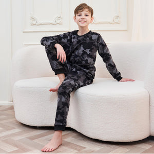 Boys Grey Camo Pyjama Set