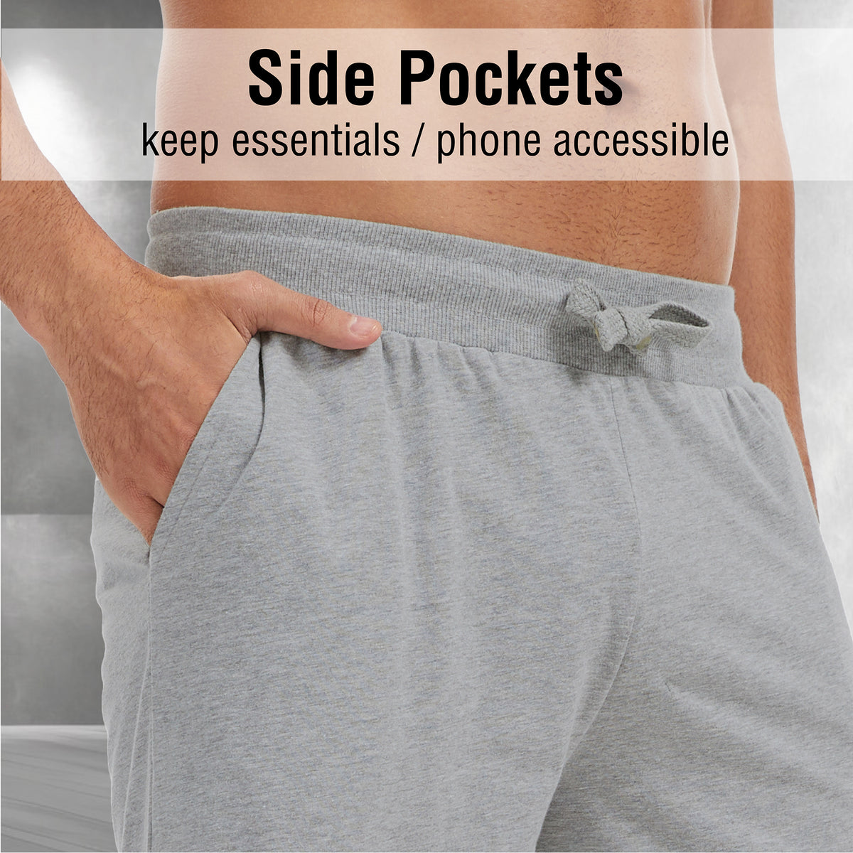Mens 2PK Khaki/Grey Lounge Pants - Cuffed