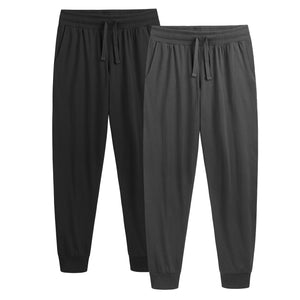 2PK Mens Black/Grey Lounge Pants- Cuffed
