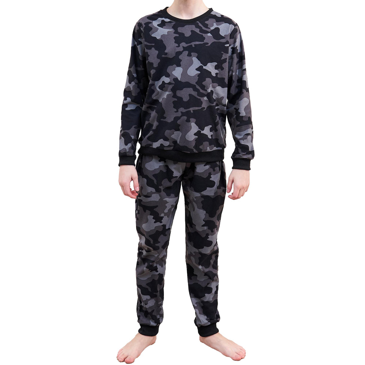 Boys Grey Camo Pyjama Set
