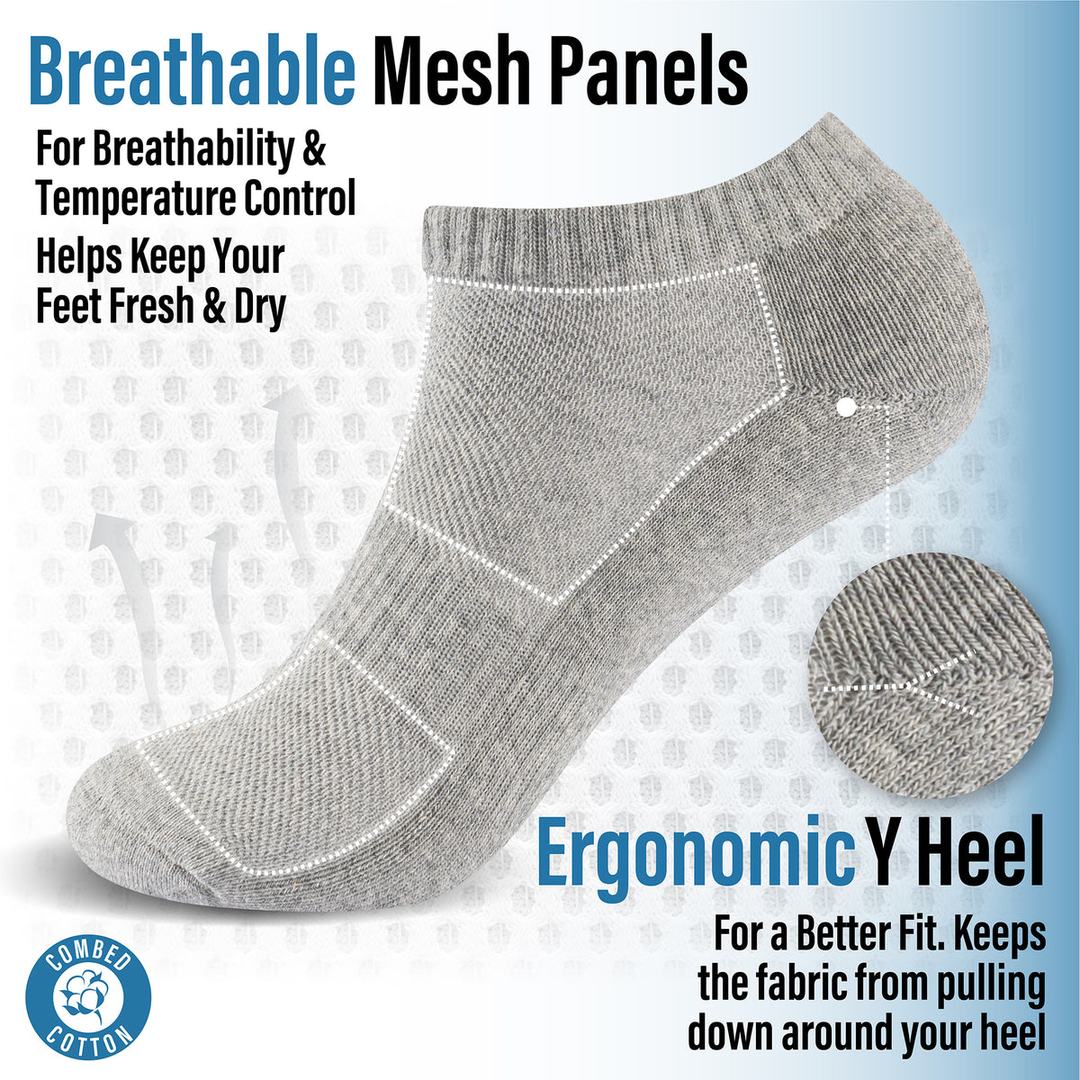 Mens 12pk Half Terry Assorted Trainer Socks