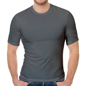 Mens Thermal Underwear Short Sleeve Top Slate Grey