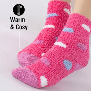 3PK Girls Cosy Lounge Socks Hearts