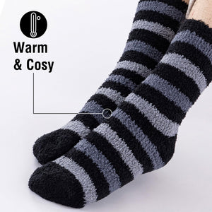 5PK Mens Cosy Socks Black Block