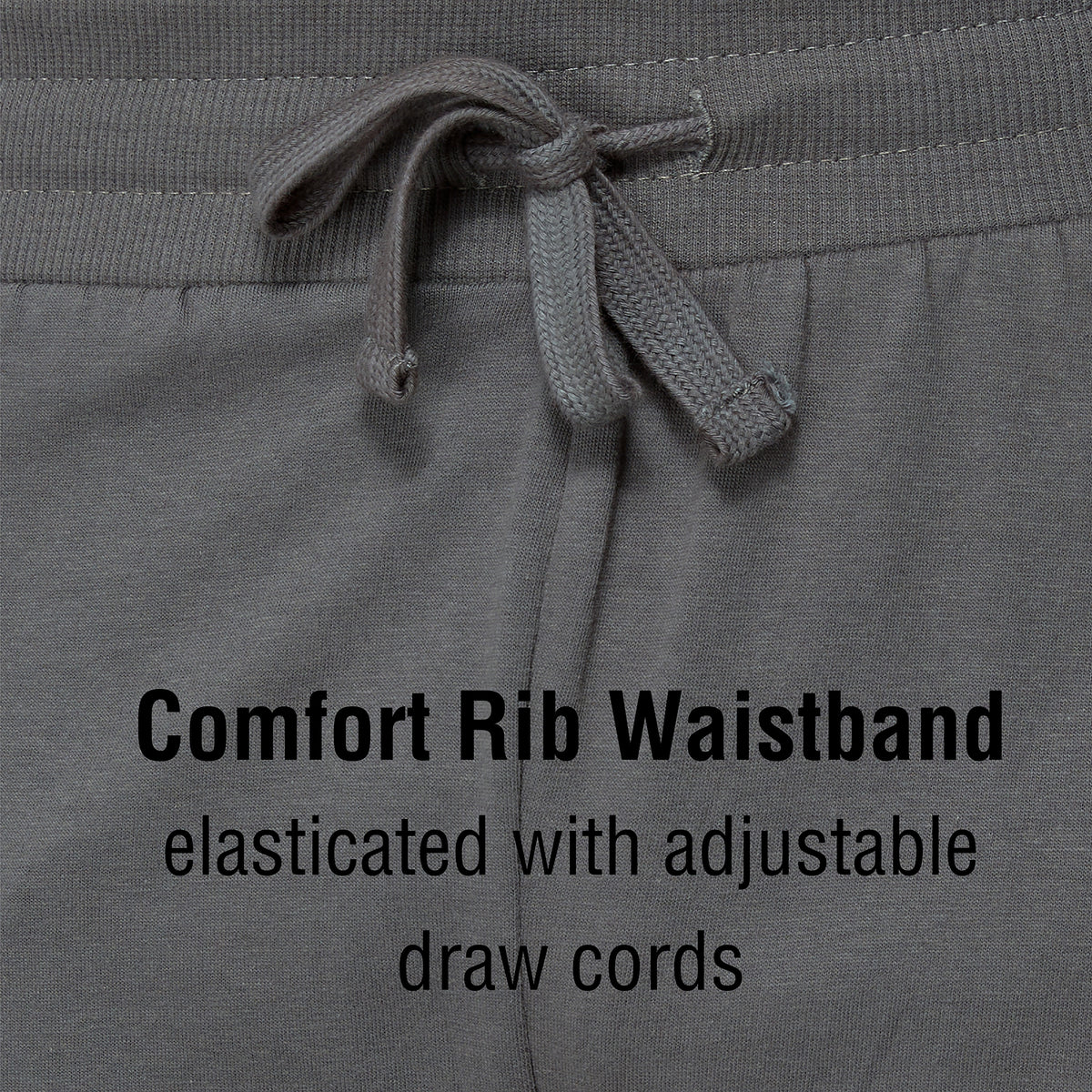 Dark Grey Open Leg Lounge Pants With Ribbed Waistband