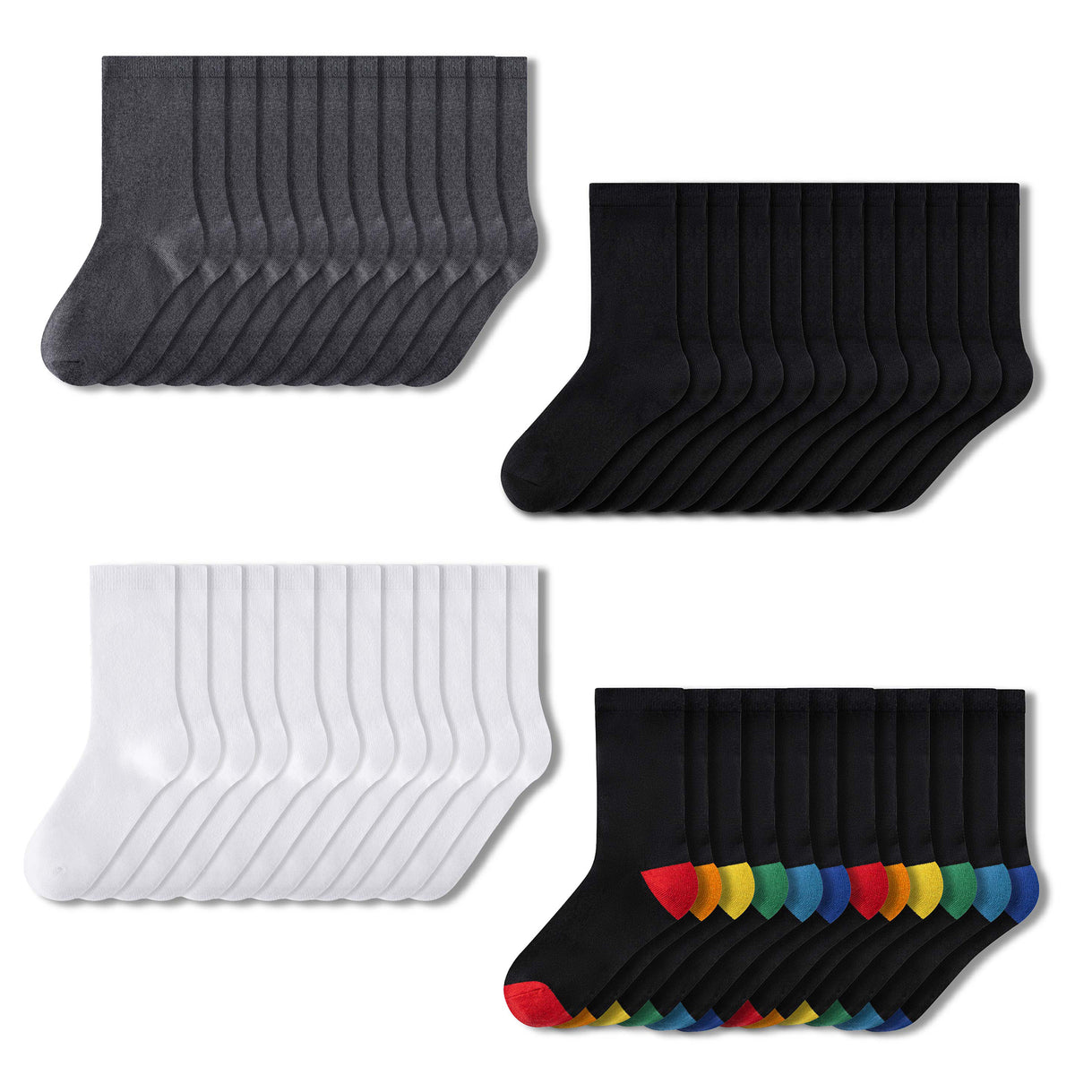 Kids 12 Pack Soft Black Ankle Socks