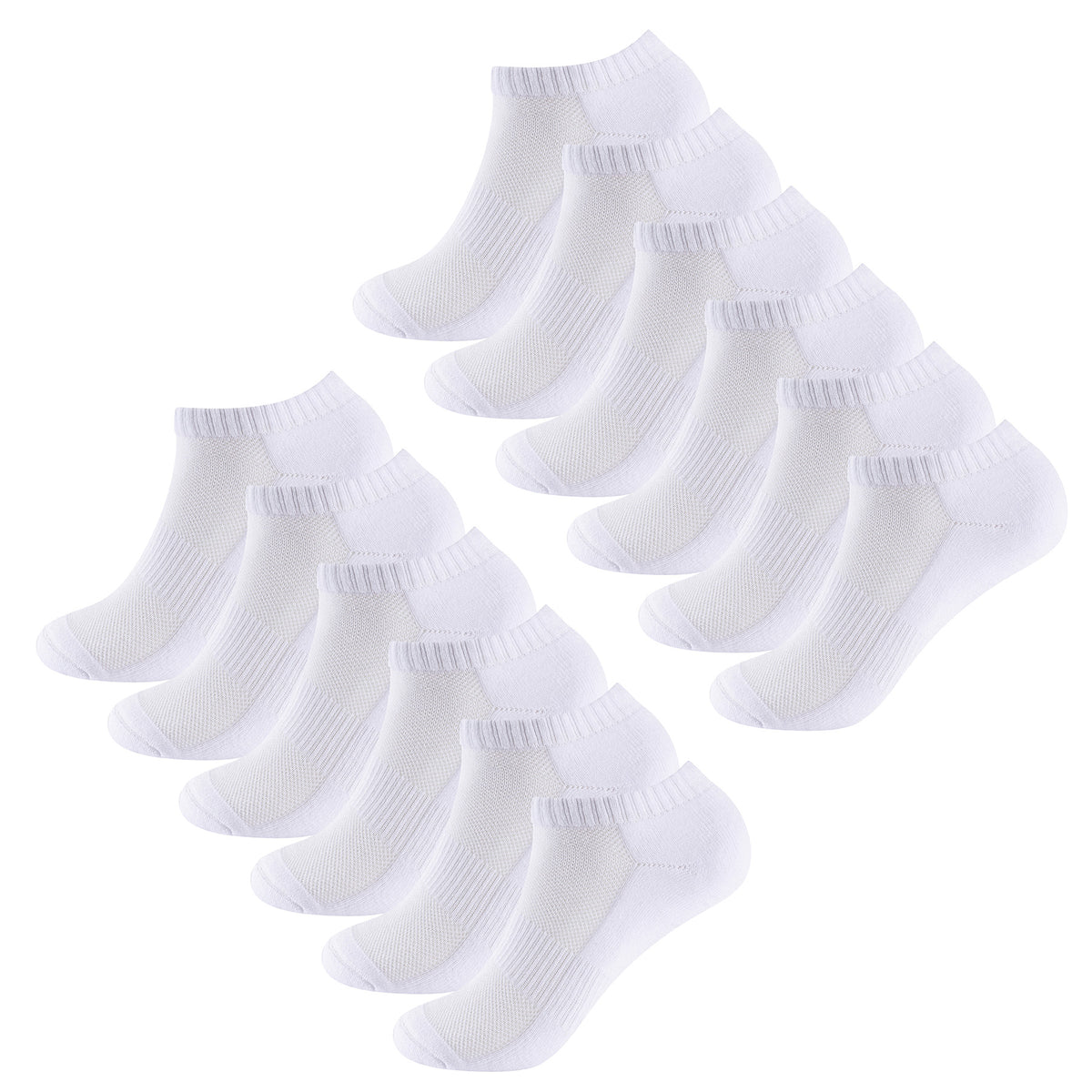 Womens 12pk Half Terry White Trainer Socks