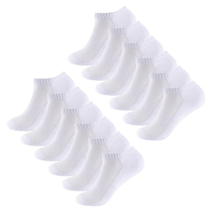 Womens 12pk Half Terry White Trainer Socks