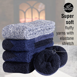5PK Mens Cosy Socks Blue/Black