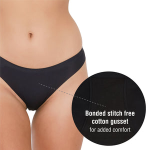 Womens 5PK No VPL Black Bikini Briefs