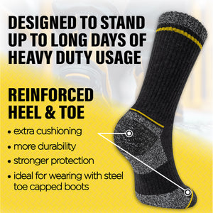 Mens 6 Pack Premium Cotton Blend Mixed Work Socks