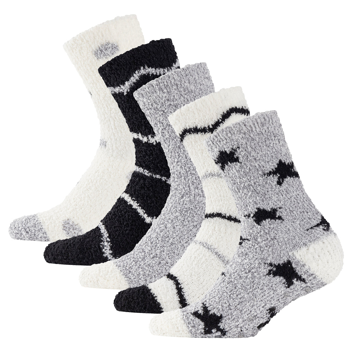 Womens 5PK Zigzag Cosy Socks