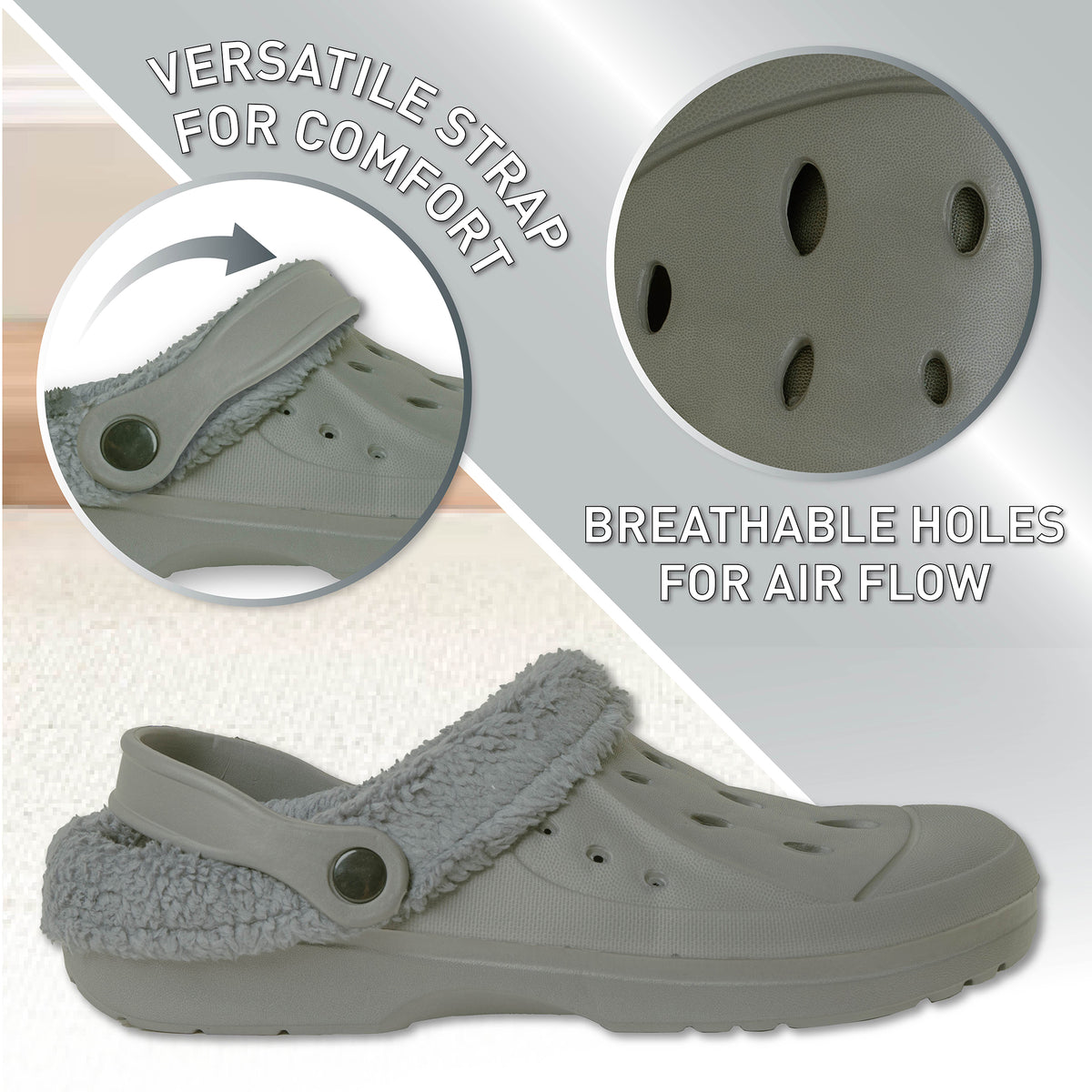 Mens Fleece Lined Clogs navy