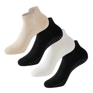 Womens 4pk Yoga & Pilates Neutral Trainer Socks