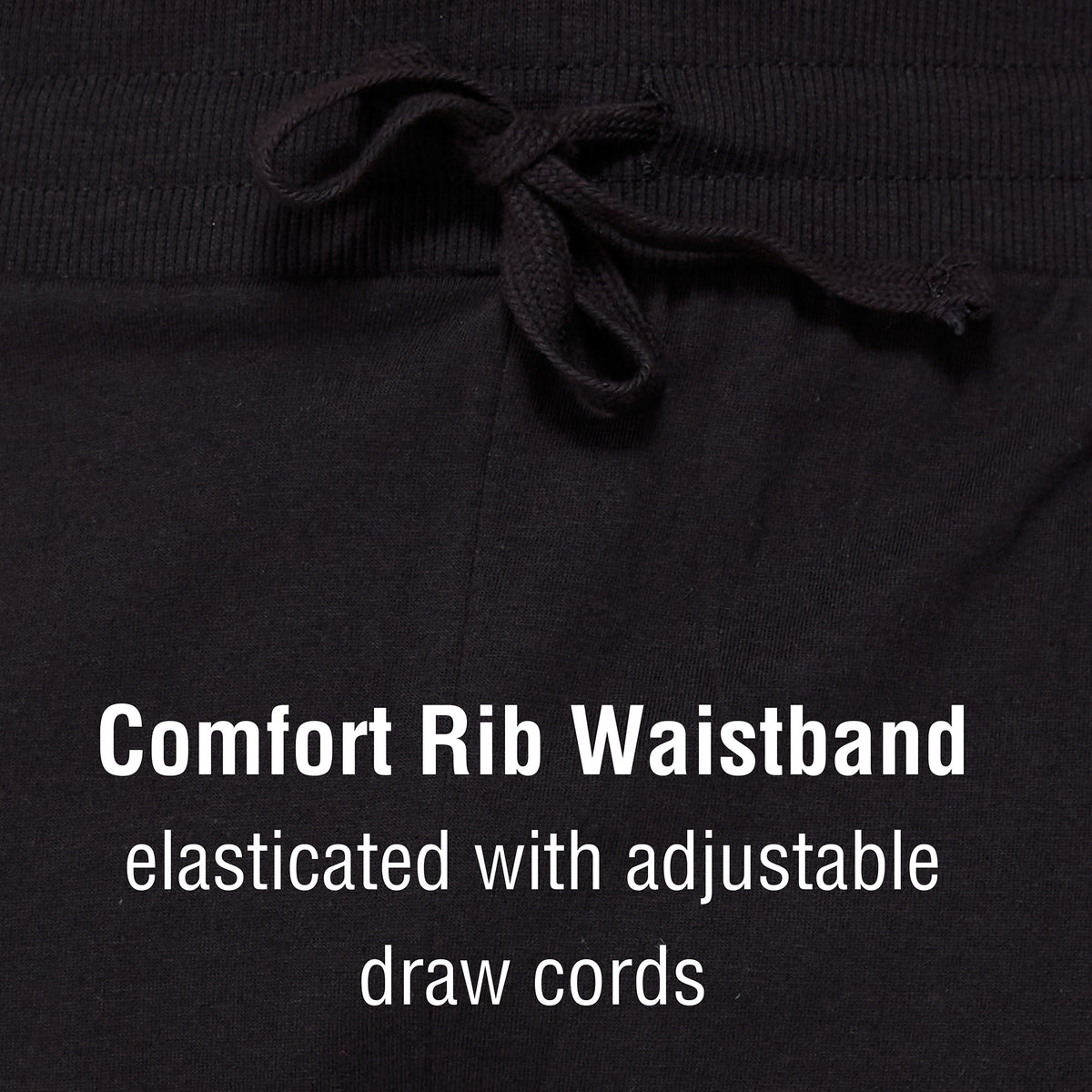 Black Open Leg Lounge Pants With Ribbed Waistband
