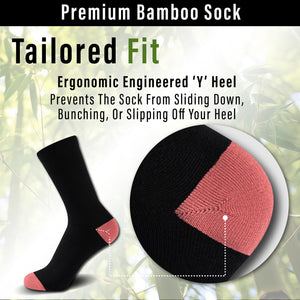 Black - Contast H&T 10 Pack Womens Bamboo Blend Socks