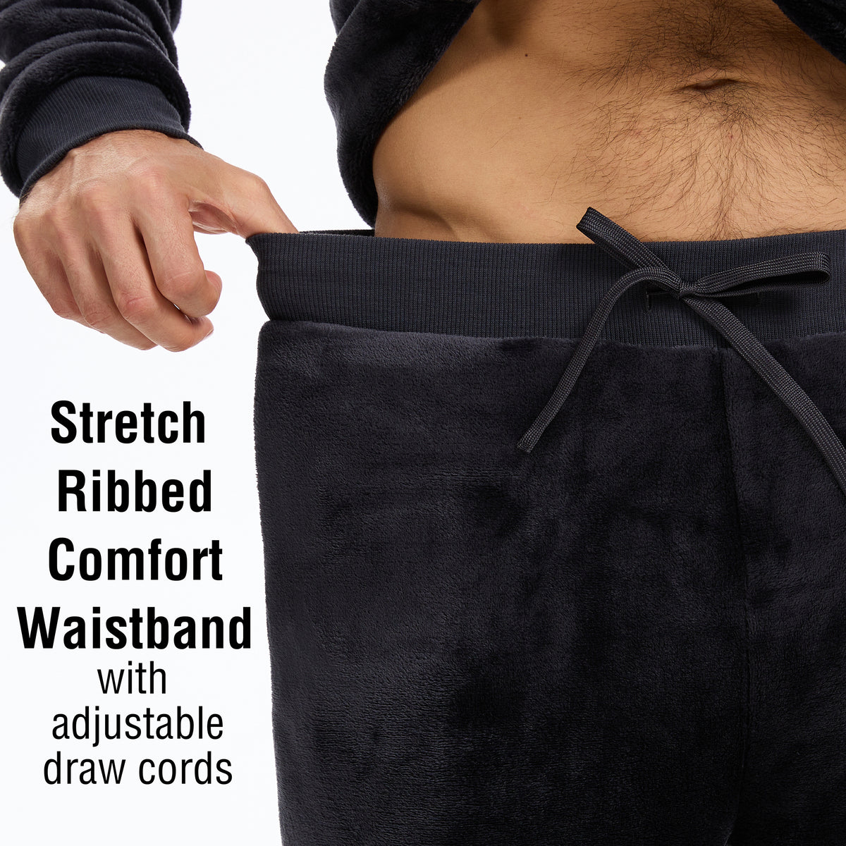 Mens Flannel and Sherpa Lined Grey Pyjama Set