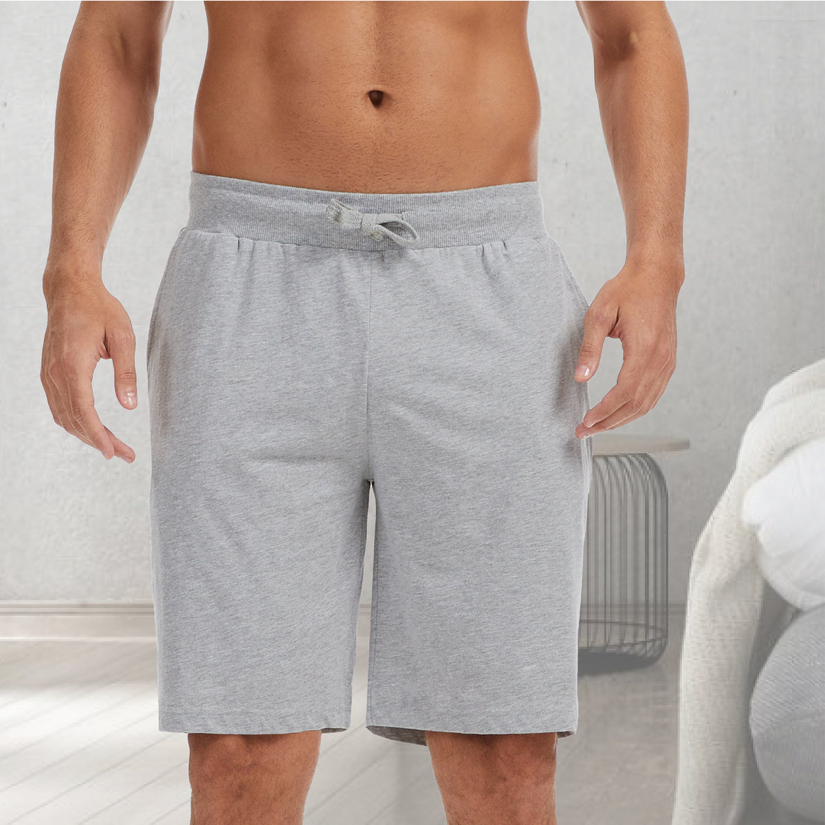 Mens 3PK Grey/Black Lounge Shorts