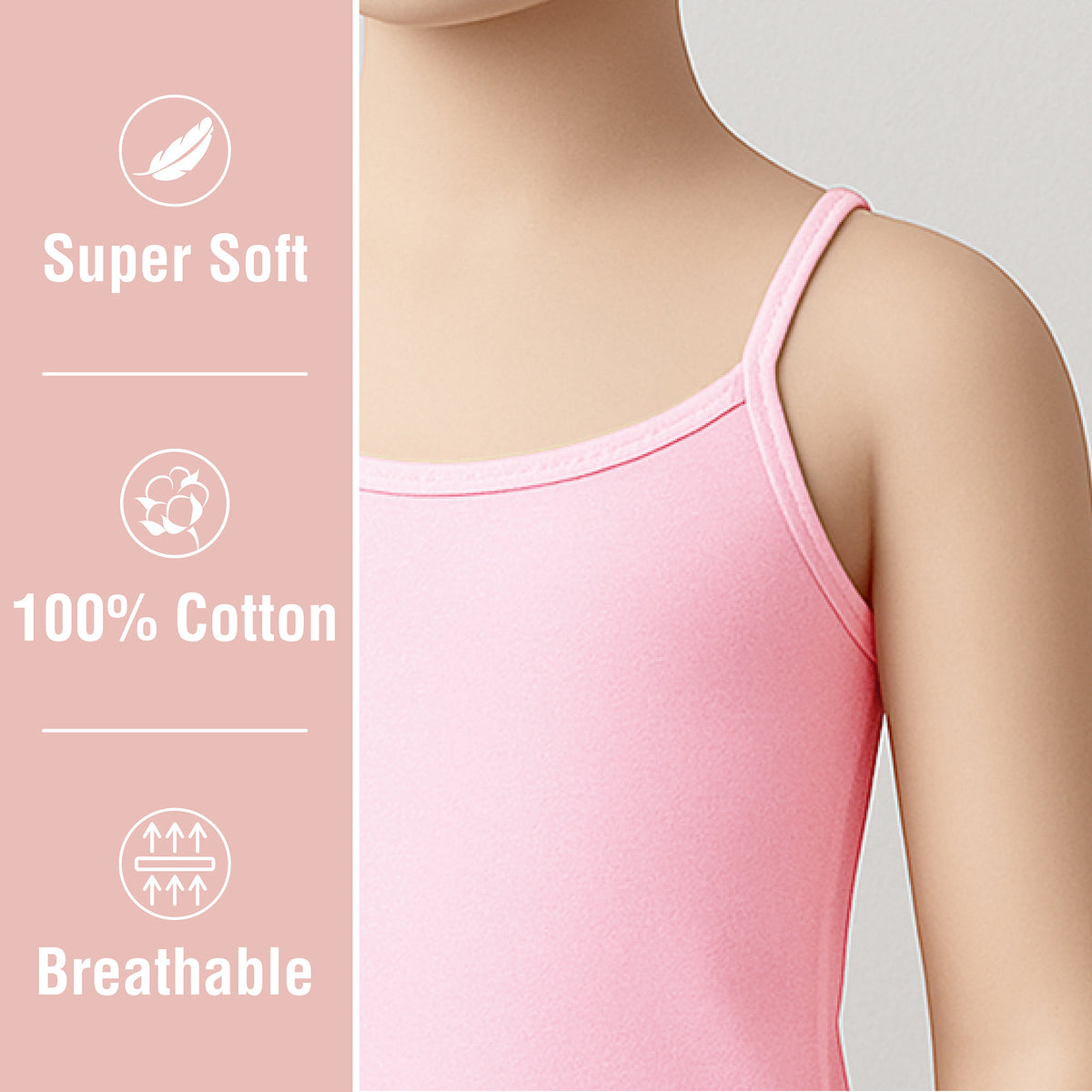Girls 5pk Cotton Cami Vests