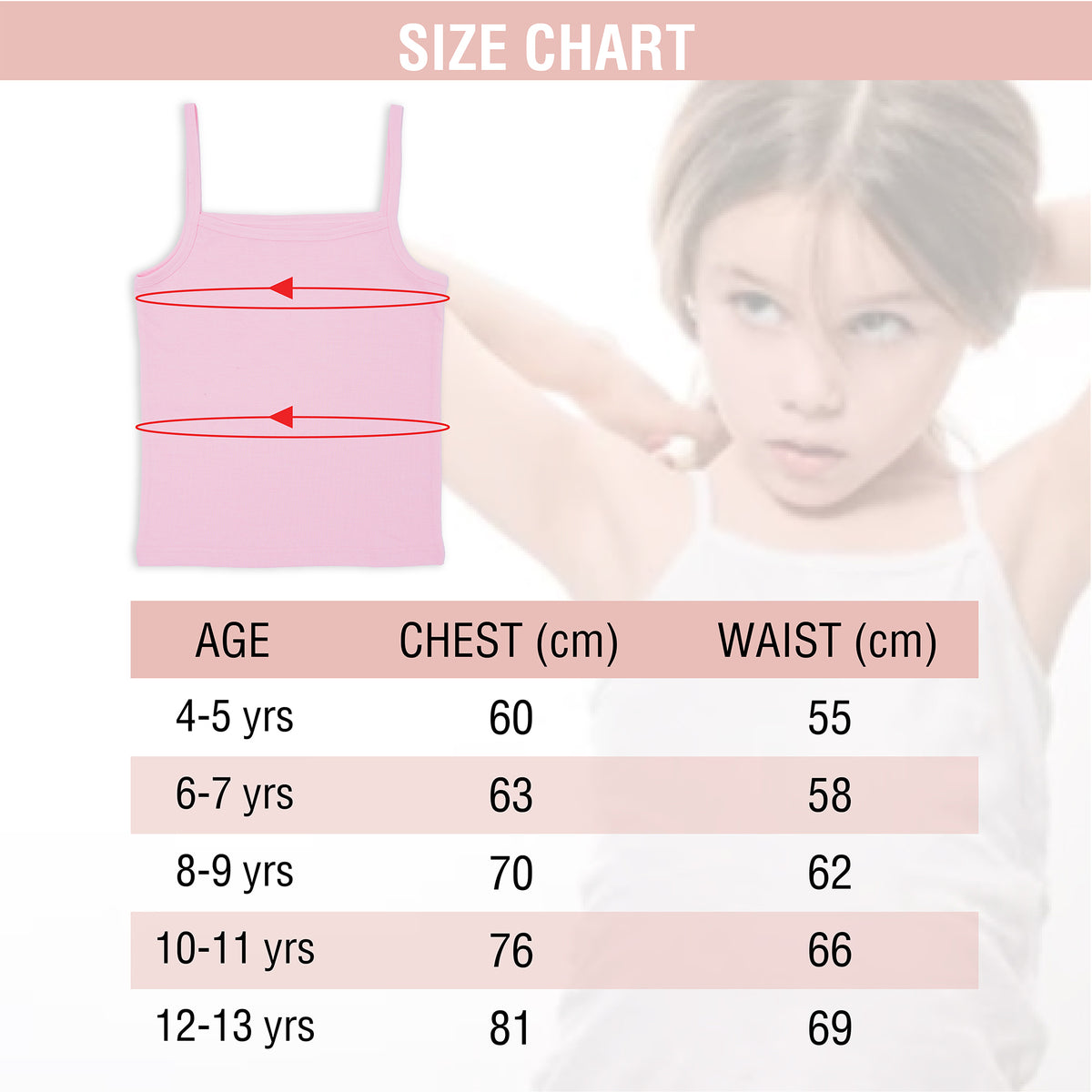 Girls 5pk Cotton Cami Vests