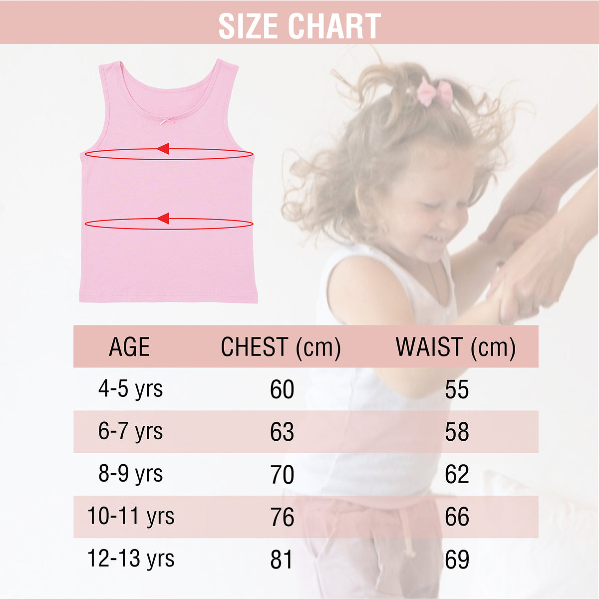 Girls 5pk Cotton Vests