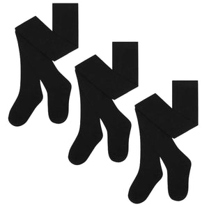 Girls 3pk Cotton Rich Black Tights