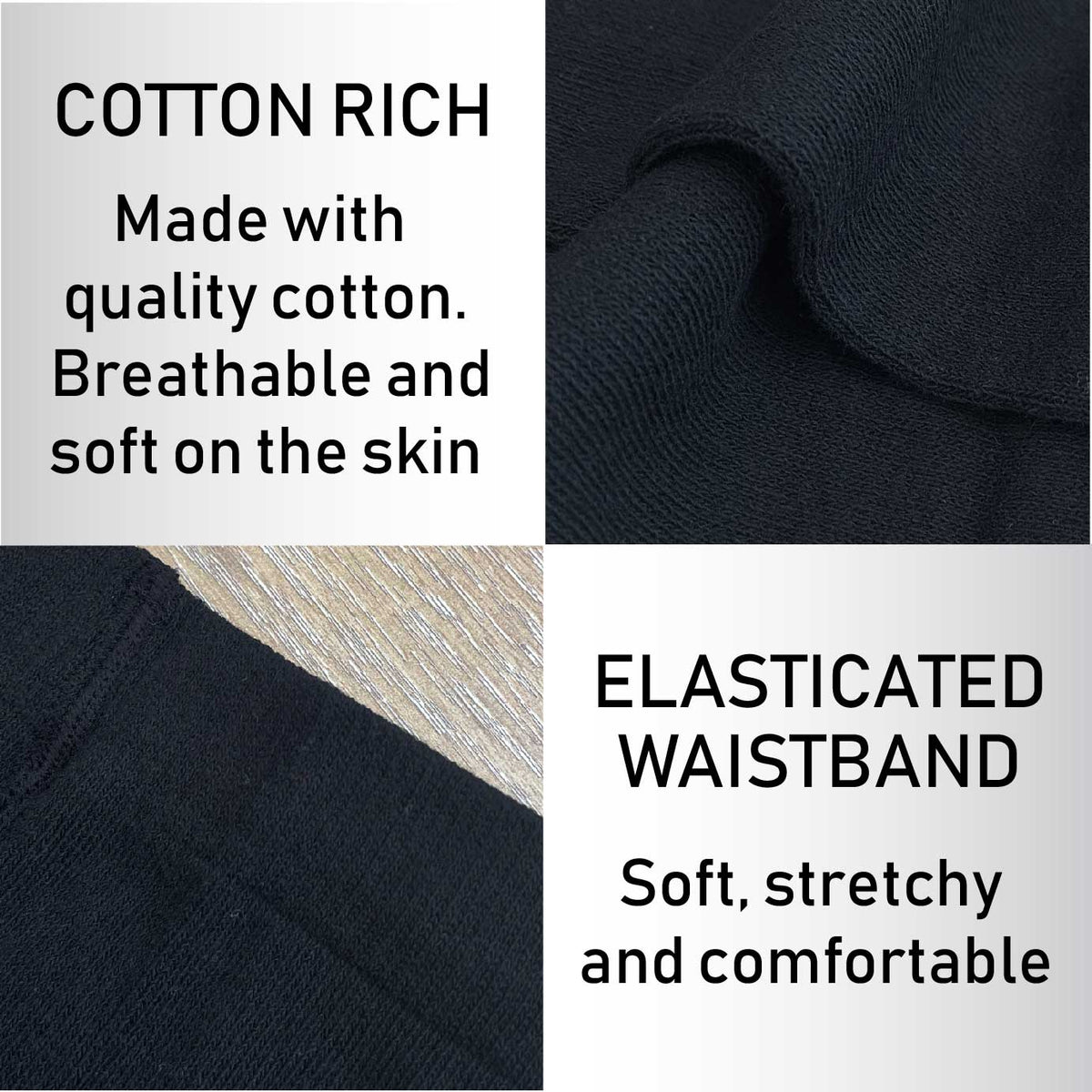 Girls 3pk Cotton Rich Black Tights