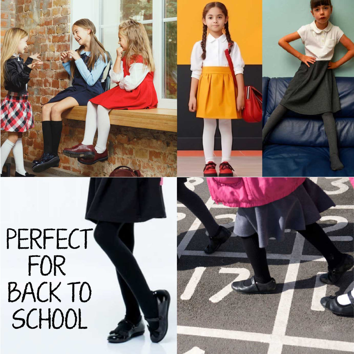 Girls 3pk Cotton Rich Black Tights