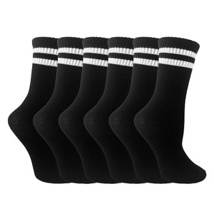Womens 6pk Pack Black Sports Socks