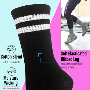 Womens 6pk Pack Black Sports Socks