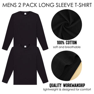 Mens 2pk Black Long Sleeve T-Shirt