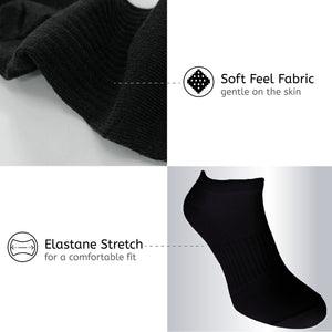 Mens 12PK Trainer Liner Black Socks