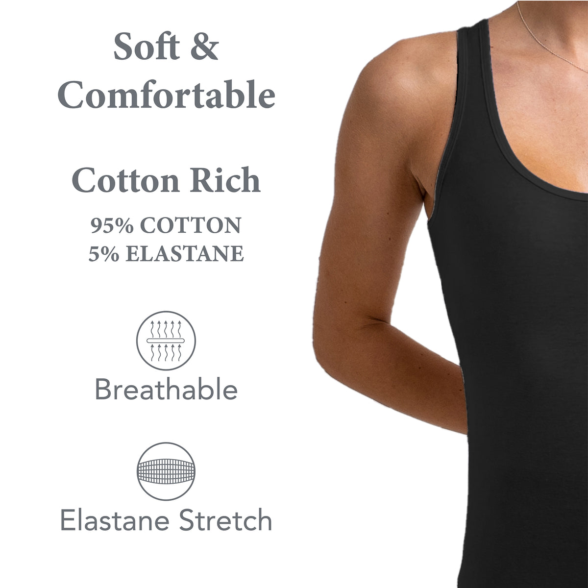 Ladies Full Length Black Vest