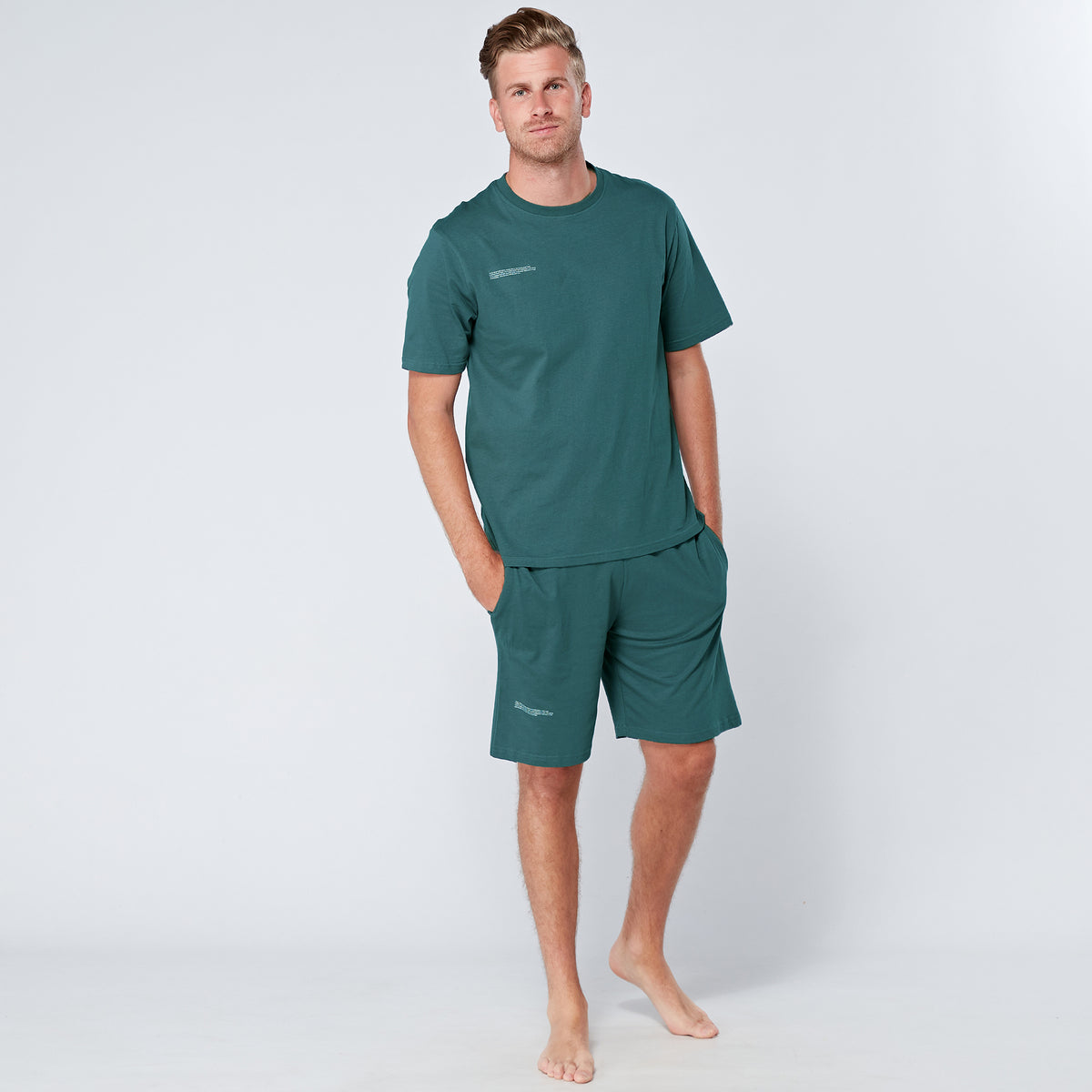 Sage Minimal Print Shorty Pyjamas Set