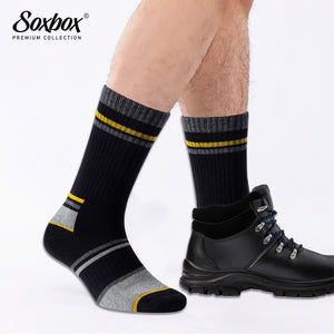 Mens 4PK Soxbox Black Work Socks