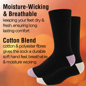 Womens 5 Pack Thermal Socks (Black Contrast H&T)
