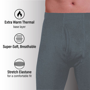 Mens Thermal Underwear Long John Slate Grey