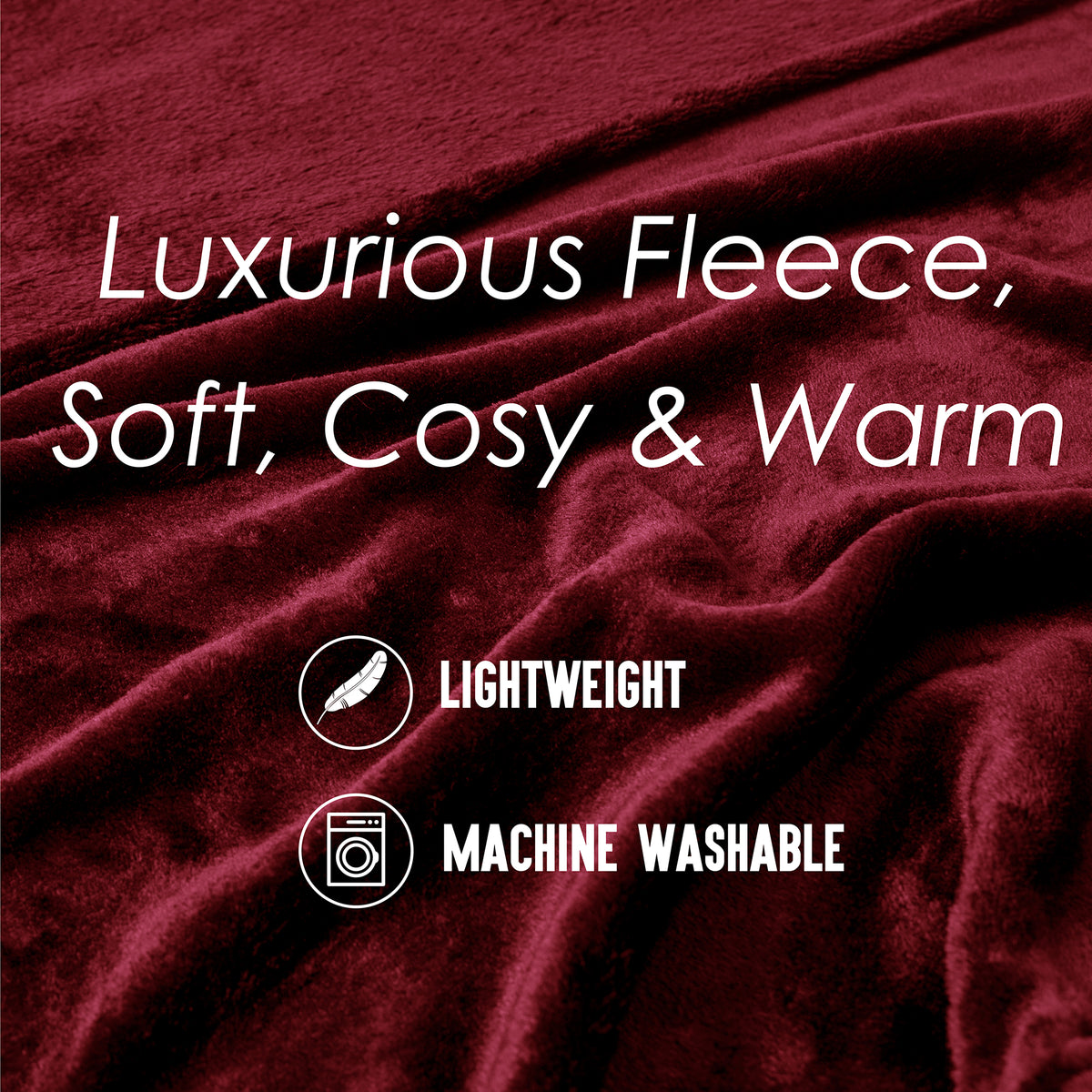 Flannel Fleece Blanket Burgundy