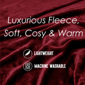 Flannel Fleece Blanket Burgundy