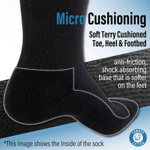 Mens 6 Pack Half Terry Sports Socks (Black Striped)